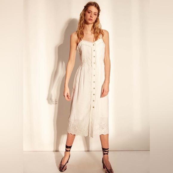 Aritzia Dresses & Skirts - Aritzia Wilfred La Boheme Meera Linen Lace Midi Dress